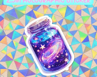 Holographic Vinyl Sticker | Waterproof Kawaii Aesthetic Decal for Water Bottles&Laptops