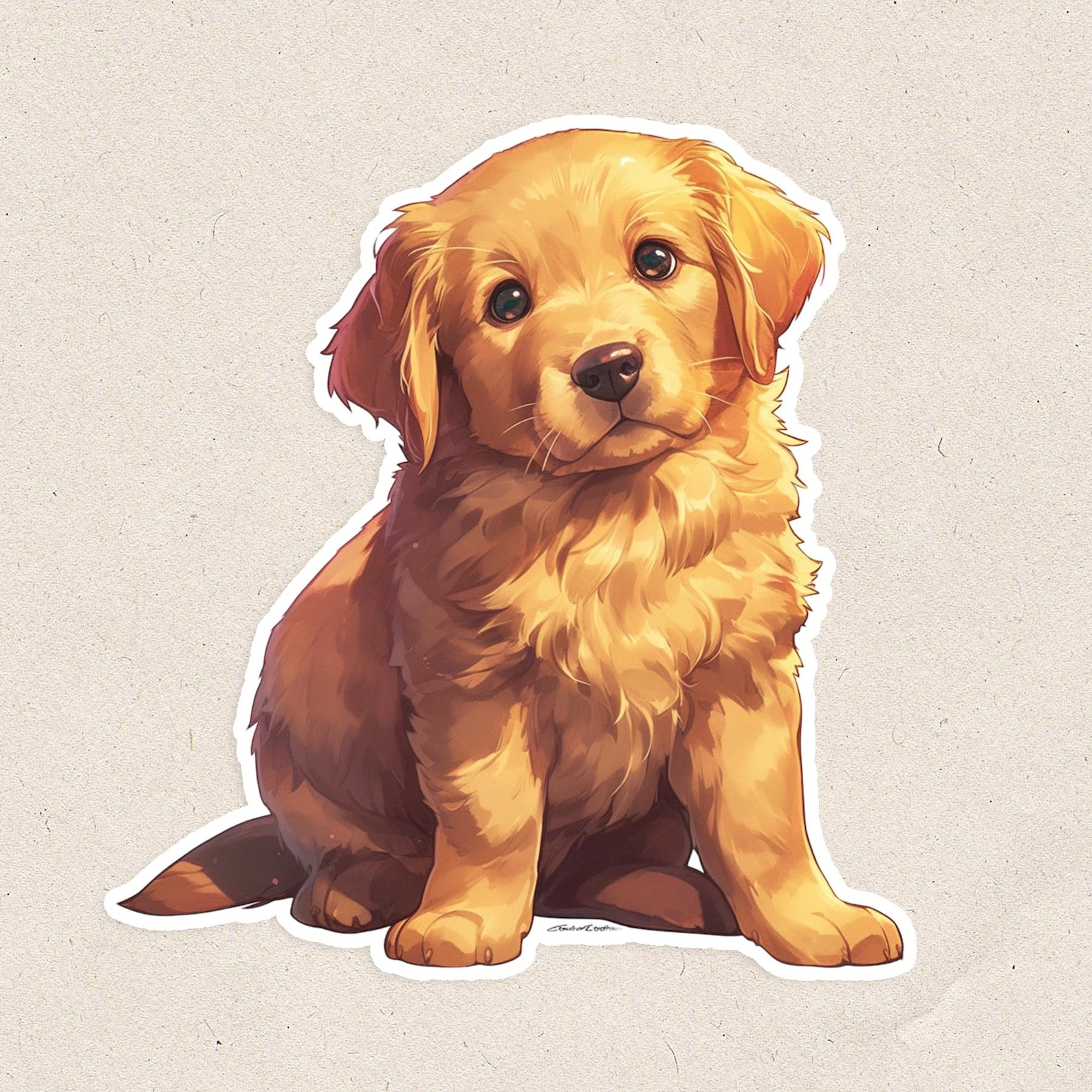Golden Retriever Puppy Sticker – Waterproof Matte Vinyl Dog Decal - Etsy