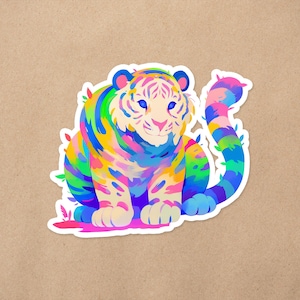 Sweet Adorable Tiger | Nature Animal Decal | Waterproof Matte Vinyl 2.5 Inch Sticker