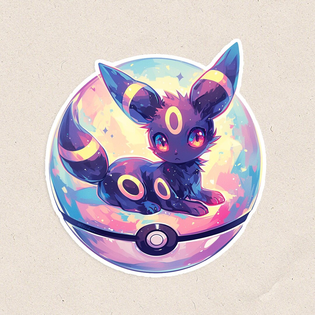 Cute Umbreon Eeveelution Pokemon Vinyl Sticker | Waterproof Matte Decal ...