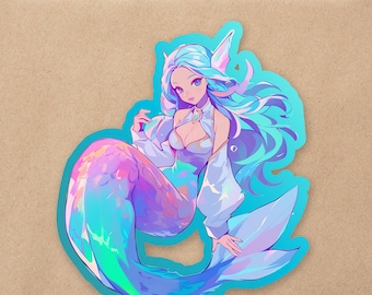 Mermaid Glow in the Dark Vinyl Sticker | Waterproof Kawaii Aesthetic Decal for Water Bottles&Laptops