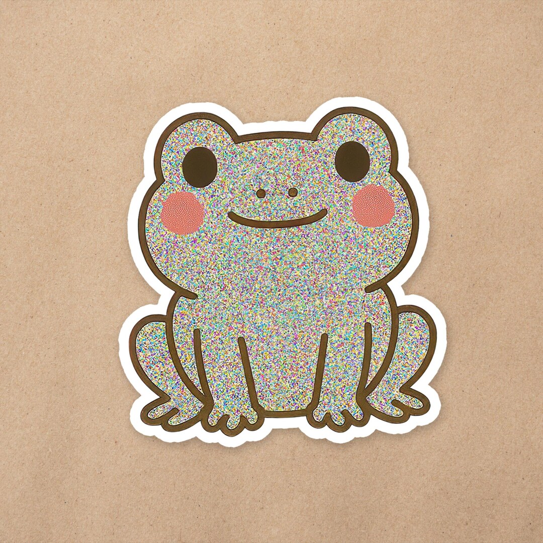 Kawaii Static Frog | 2 Inch Vinyl Sticker | Laptop Decal | Cute Nerdy ...