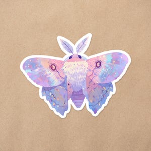 Magical Moth | Pastel Wonderland Nature Decal  | Waterproof Matte Vinyl 2.5 Inch Sticker