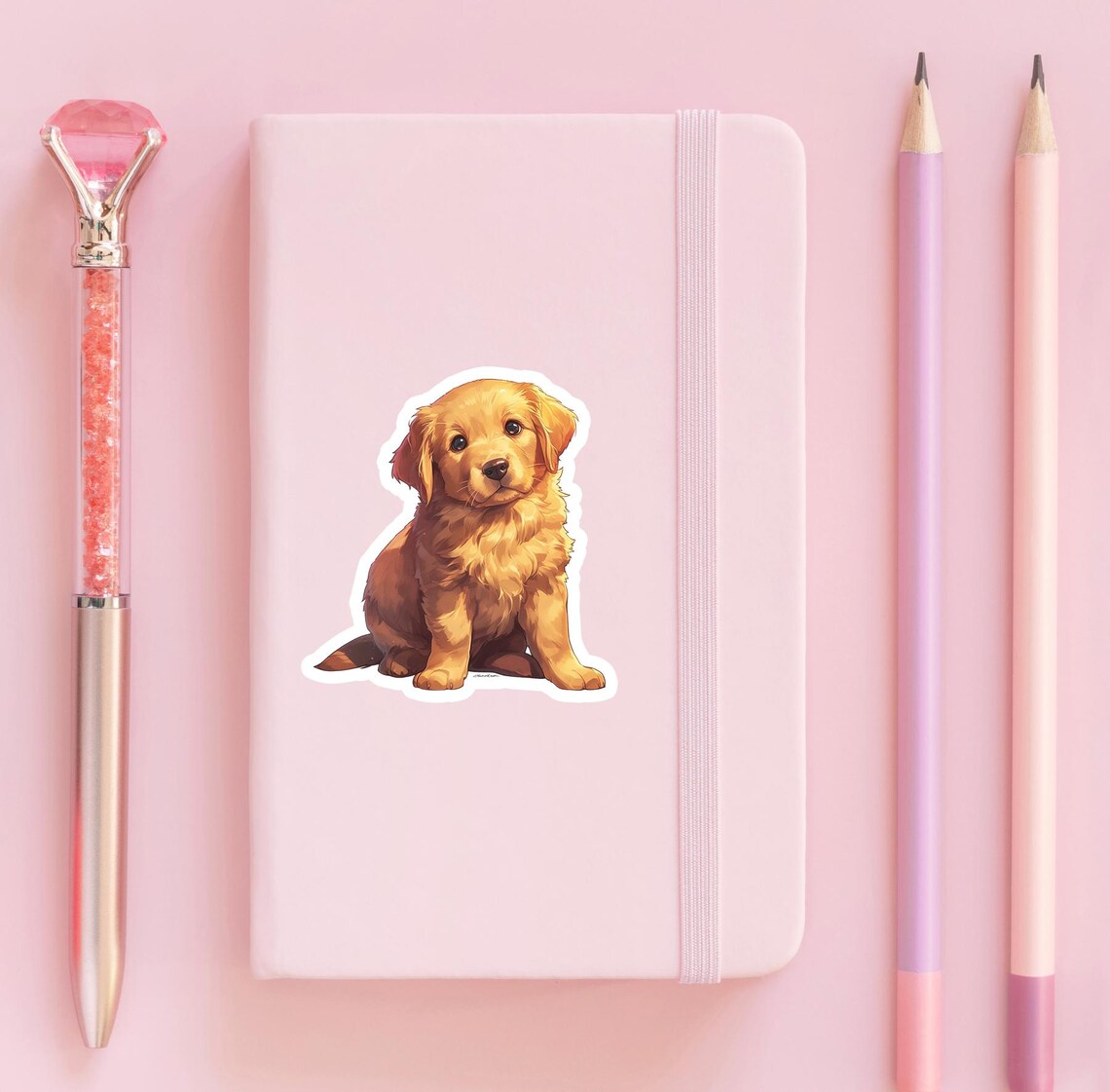 Golden Retriever Puppy Sticker – Waterproof Matte Vinyl Dog Decal - Etsy