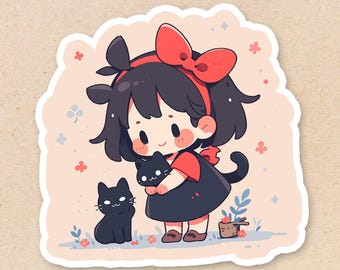 Kawaii Kiki's Delivery Service Sticker | Chibi Studio Ghibli Vinyl Decal