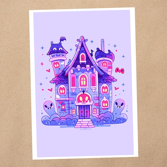 4 X 6 Art Print | Magical Spooky Halloween Haunted House