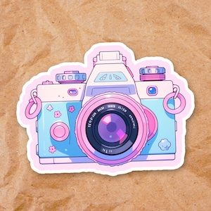 Kawaii Aesthetic Vinyl Sticker | Adorable Film Camera | Laptop Waterproof Sticker | Cute Anime Retro Planner Sticker | 288