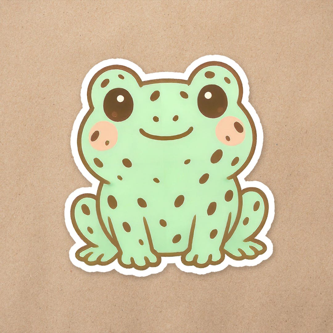 Kawaii Chocolate Mint Frog | 2 Inch Vinyl Sticker | Laptop Decal | Cute ...