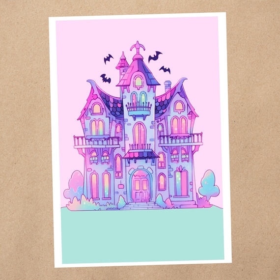 4 X 6 Art Print | Magical Spooky Halloween Haunted House