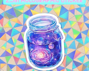 Holographic Vinyl Sticker | Waterproof Kawaii Aesthetic Decal for Water Bottles&Laptops