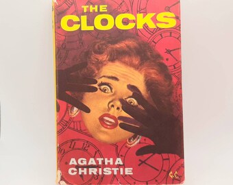 The Clocks by Agatha Christie... 1963 Book Club Edition... With Dust Jacket... Great Cover Graphics... Murder Mystery Hardback