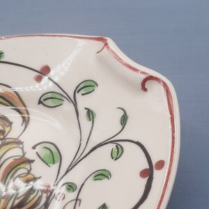 Anfora Agueda Trinket Dish... Hand Painted Cockerel... Vintage Portuguese Faience... Majolica Rooster image 4