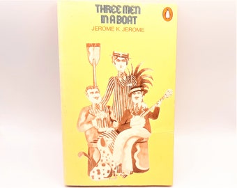 Jerome K Jerome 'Three Men In A Boat'... Orange Penguin Paperback... 1978 Art Deco Cover... Nice Condition