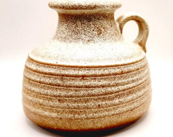 Mid Century German Vase... Scheurick-Keramik... Single Handle Jug... West German Ceramic... 10cm... Speckled Brown Cream