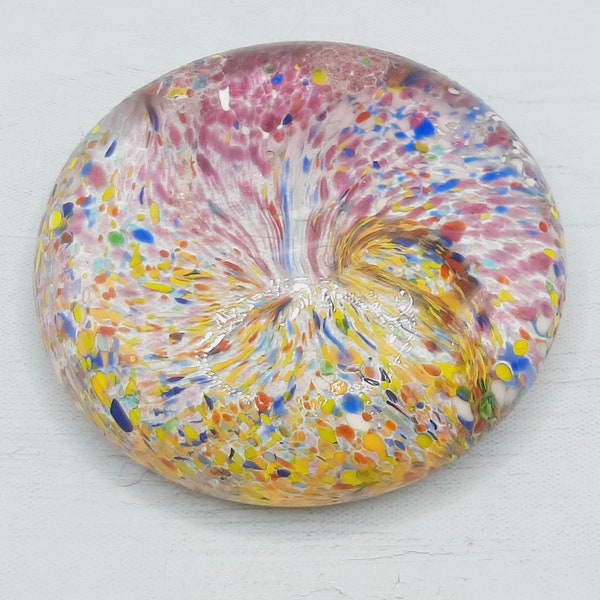 Vintage Speckled Glass Paperweight... Bright Multi-Colour... Confetti Glass