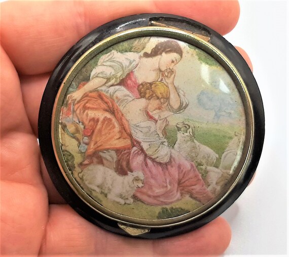 C.1930s French Powder Compact... Regency Ladies... Pastoral - Etsy