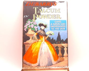 c.1930s Dubarry Talcum Powder box... Crinoline Lady... Advertising Piece... Heavy Cardboard Box... Art Deco Illustration