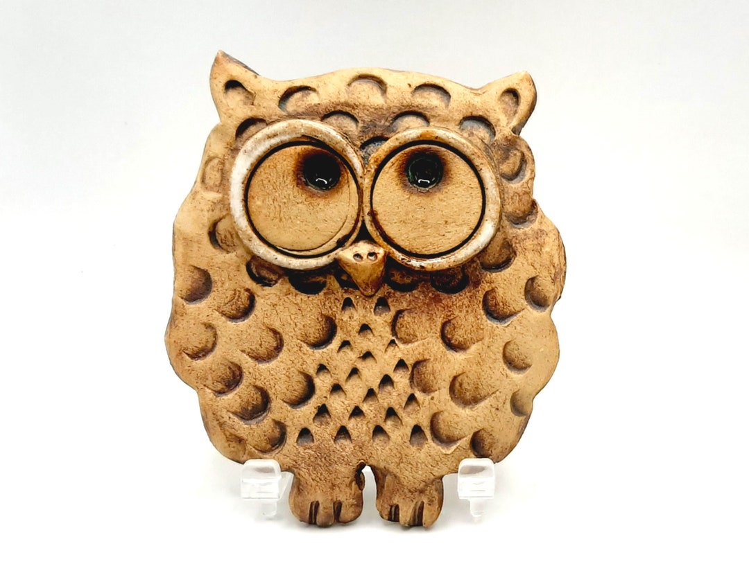 Cute Little Pottery Owl... Art Pottery Wall Hanging... Studio Pottery