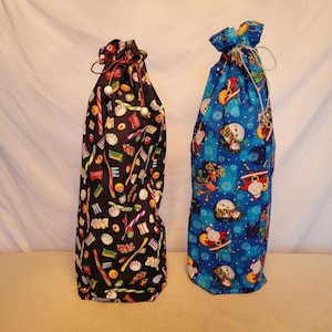 ReGift Me Bags - 22" Tall Rectangular Lined Fabric Gift Bag - Decorative Stitching with Drawstring Ties