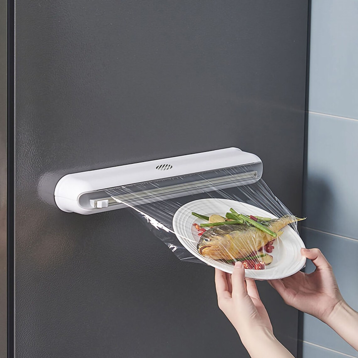 Refillable Plastic Wrap Dispenser with Slide Cutter Reusable Etsy