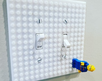 Lightswitch Cover (Double), COMPATIBLE with Lego - multiple colors available!