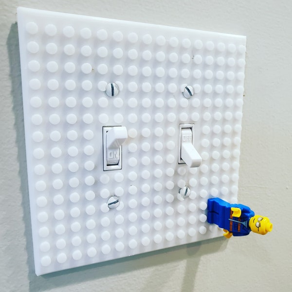 Lightswitch Cover (Double), COMPATIBLE with Lego - multiple colors available!