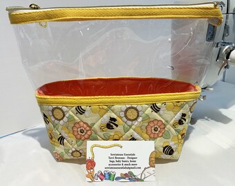 Bolsa de cremallera acolchada transparente de bee-utiful