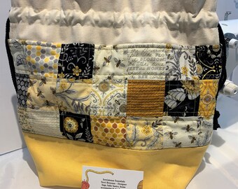 Bolsa de cordón acolchado de abeja