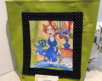 Loralie dama en bolsa de tote azul