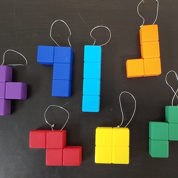 Tetris Piece Ornaments