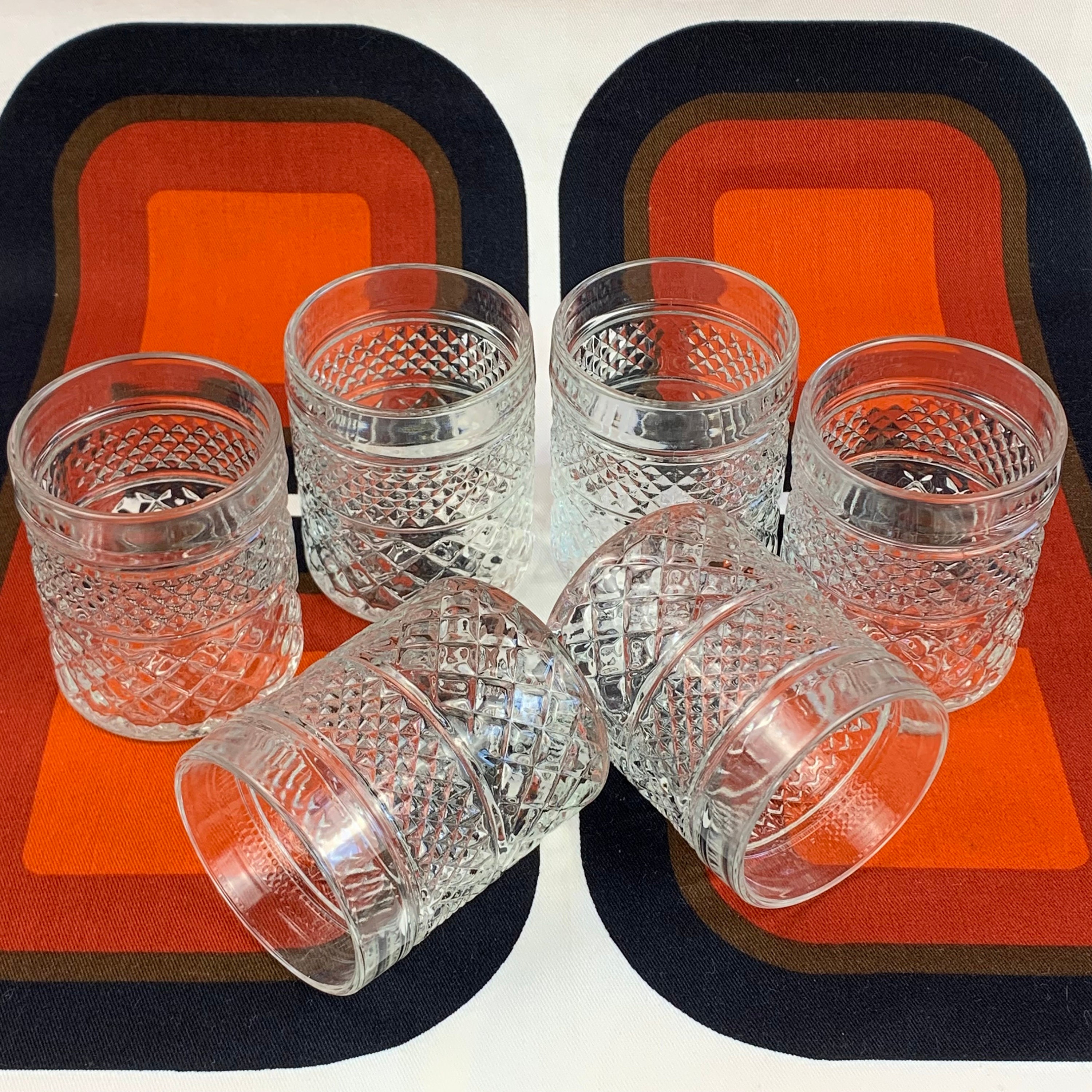 Set of 6 Retro Whiskey Drinking Glasses / Vintage Barware / Etsy