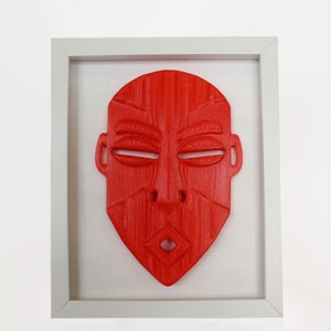 3D Wall Masks, Decorative 3D Mask, 3D Wall Art, Living Room Wall Decor, Minimalist Decor, Framed African Mask, Modern Wall Art, Africa