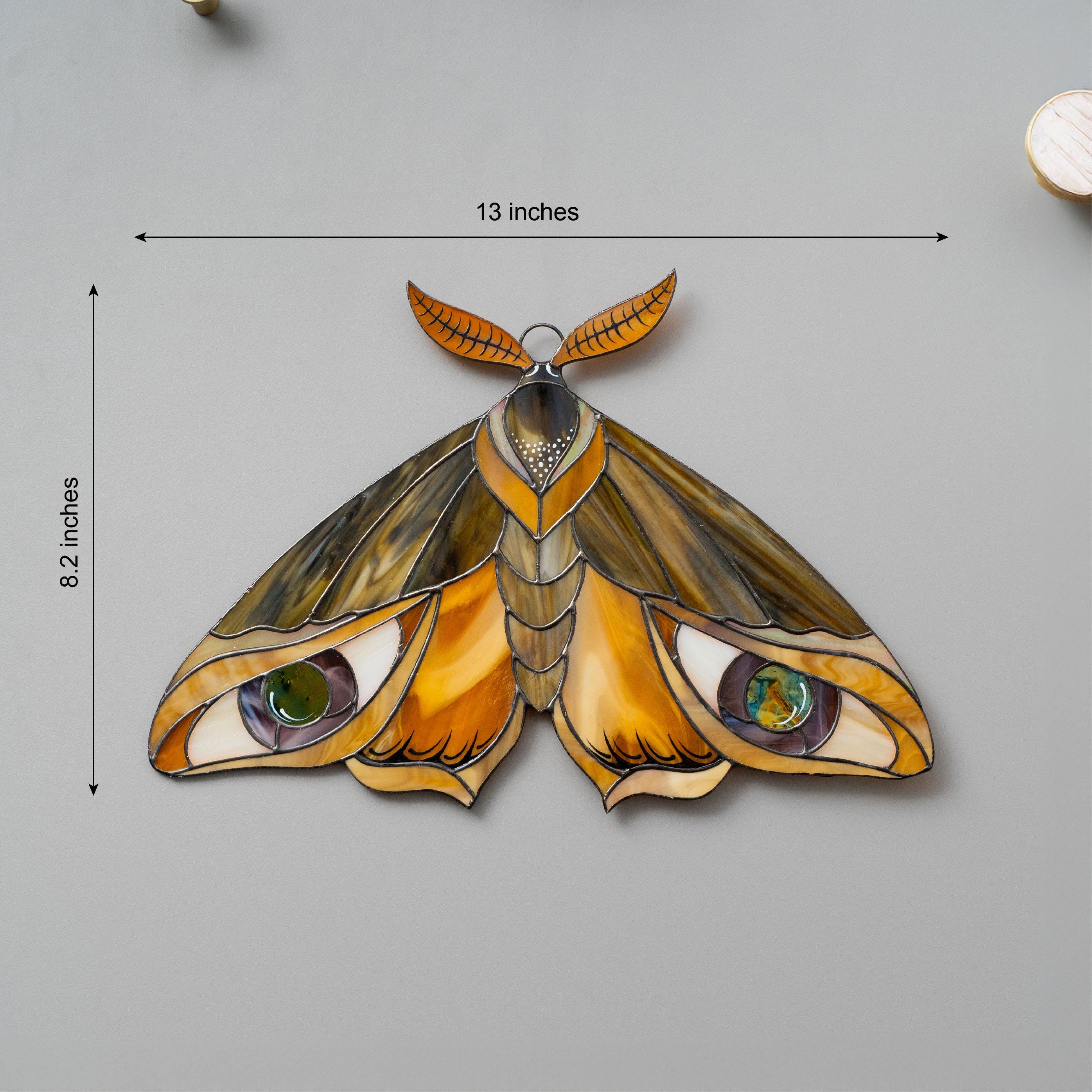 Stained Glass Moth Wall Hanging Decor Bohemian Moth Wall Decor Nature ...