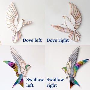 Wanddekoration aus Buntglas mit Eisvogelmotiv, handgefertigter Wandbehang, naturinspirierter Sonnenfänger, Geschenk für Vogelbeobachter, individuelle Vogelskulptur Bild 5