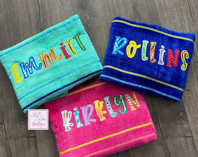 Personalized Beach Towel, Custom Beach Towel, Cabana Towel With Name
