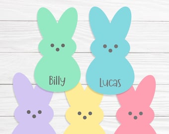 Printable Easter Basket Tags - Personalized Peep Tag - Customized Printable Tag - Peep Easter Tag - Easter Bunny Tag - Egg Basket Tag