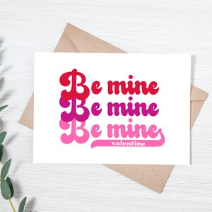 Valentines Day Card - Be Mine Card - Retro Valentine Card - Printable Valentine - Be Mine Valentine - Retro Valentines - Vintage Retro Card