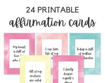 Affirmation Cards - Positive Affirmations - Printable Affirmations - Affirmation Card Set