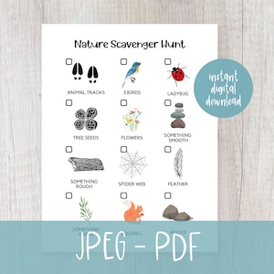 Nature Scavenger Hunt - Printable Scavenger Hunt - Printable Homeschool ...