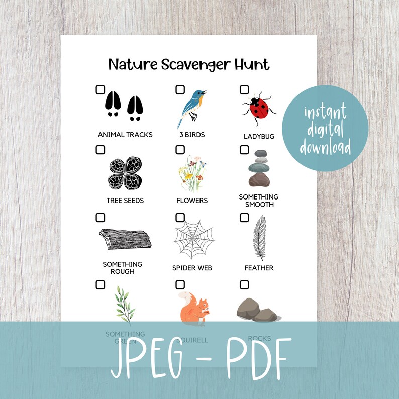 Nature Scavenger Hunt - Printable Scavenger Hunt - Printable Homeschool ...