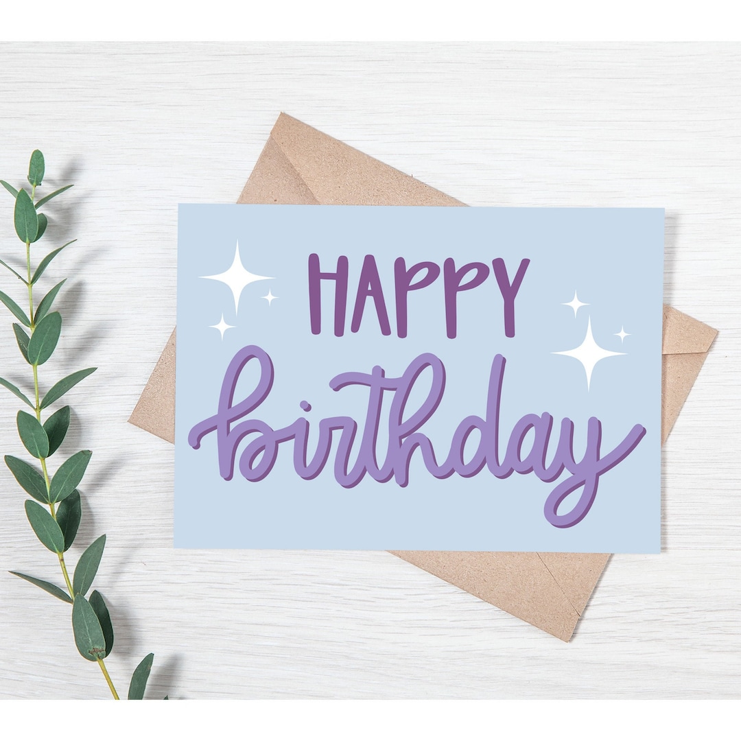 Happy Birthday Printable Card - Purple Printable Birthday Card ...