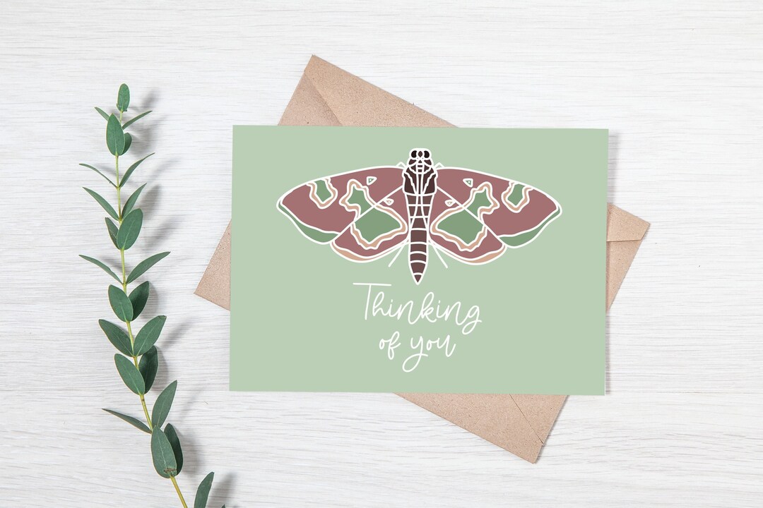 Thinking of You Butterfly Card – Boho Greeting, Printable 5x7 (PDF) - Etsy