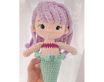 Princesa sirena, muñecas princesa, muñeca princesa amigurumi, muñeca princesa de ganchillo, muñecas hechas a mano, muñeca princesa hecha a mano