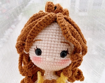 Belle Princess, Muñecas Princesa,Muñeca Princesa Amigurumi,Muñeca Princesa de Ganchillo,muñecas hechas a mano,muñeca princesa hecha a mano