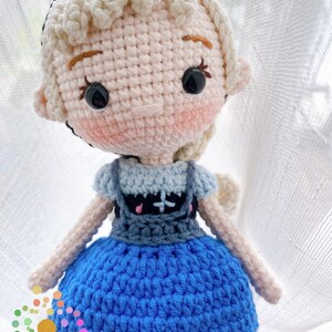 Amigurumi Anna och Elsa Prinsessa Virkad prinsessdocka, handgjorda prinsessdockor, handgjord prinsessdocka bild 2