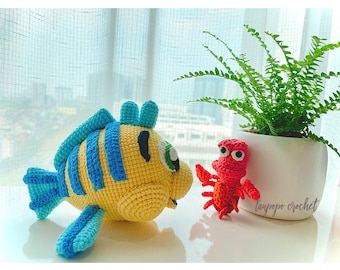 Flounder and Sebastian,Amigurumi doll,Crochet doll,handmade dolls,handmade doll