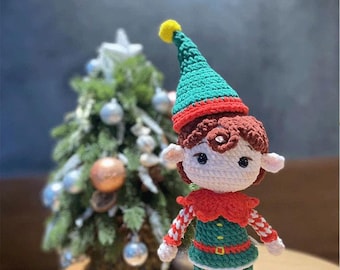 Wzór amigurumi lalka szydełkowa dla Noelfa PDF w języku angielskim (terminy amerykańskie)