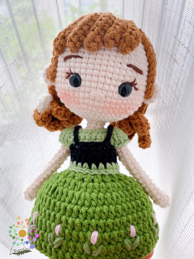 Amigurumi Anna och Elsa Prinsessa Virkad prinsessdocka, handgjorda prinsessdockor, handgjord prinsessdocka bild 3