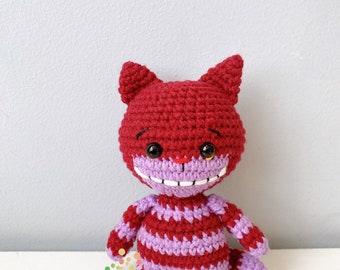 Gatto del Cheshire, Alice nel Paese delle Meraviglie, bambola Amigurumi Princess, bambola Principessa all'uncinetto, bambole fatte a mano, bambola principessa fatta a mano