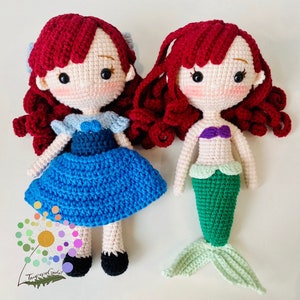 Mermaid, Mermaid human, Eric, Princess Dolls,Amigurumi Princess doll,Crochet Princess doll,handmade dolls,handmade princess doll